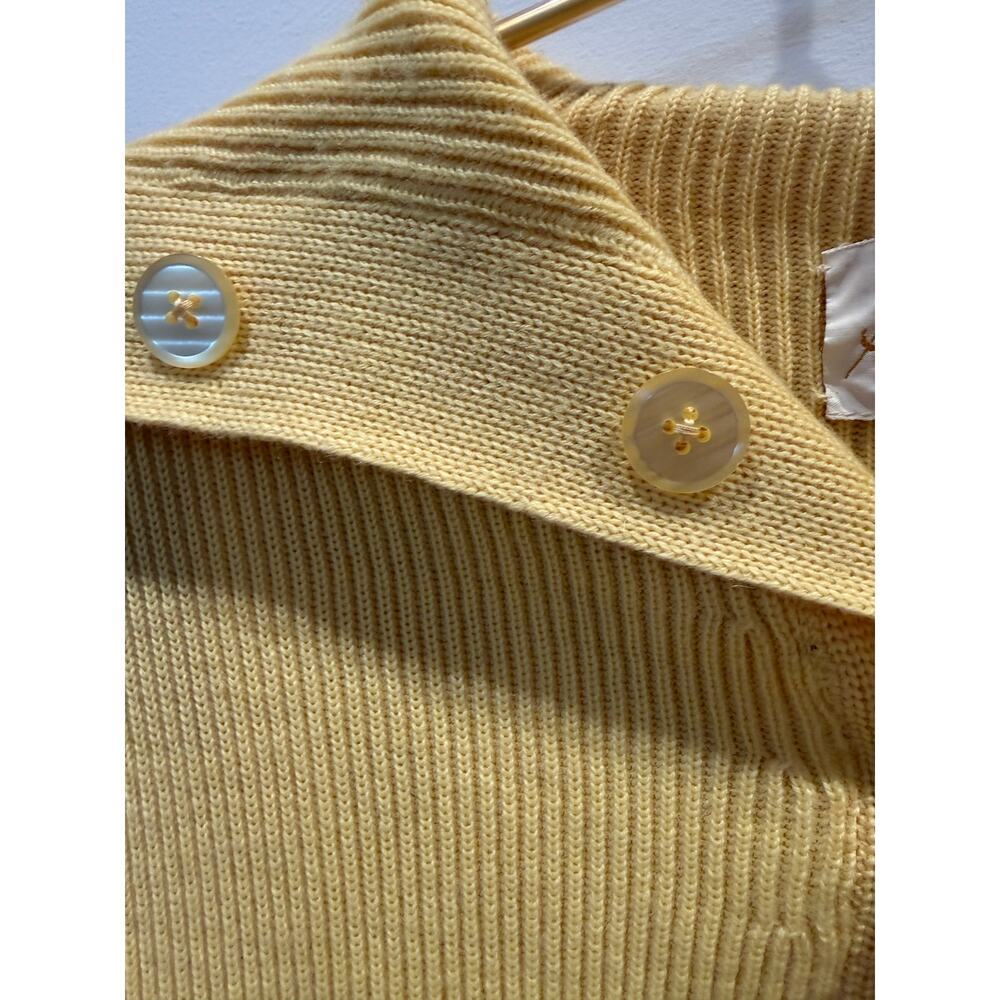 Vintage Yellow Cardigan Wool sweater Andreno Argenti - Picture 4 of 11